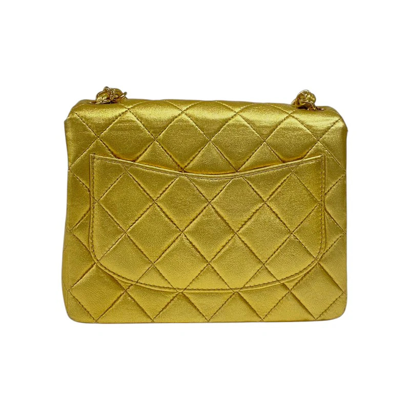 CHANEL Mini Matelassé 18 Gold Lambskin Shoulder Bag #OKB717