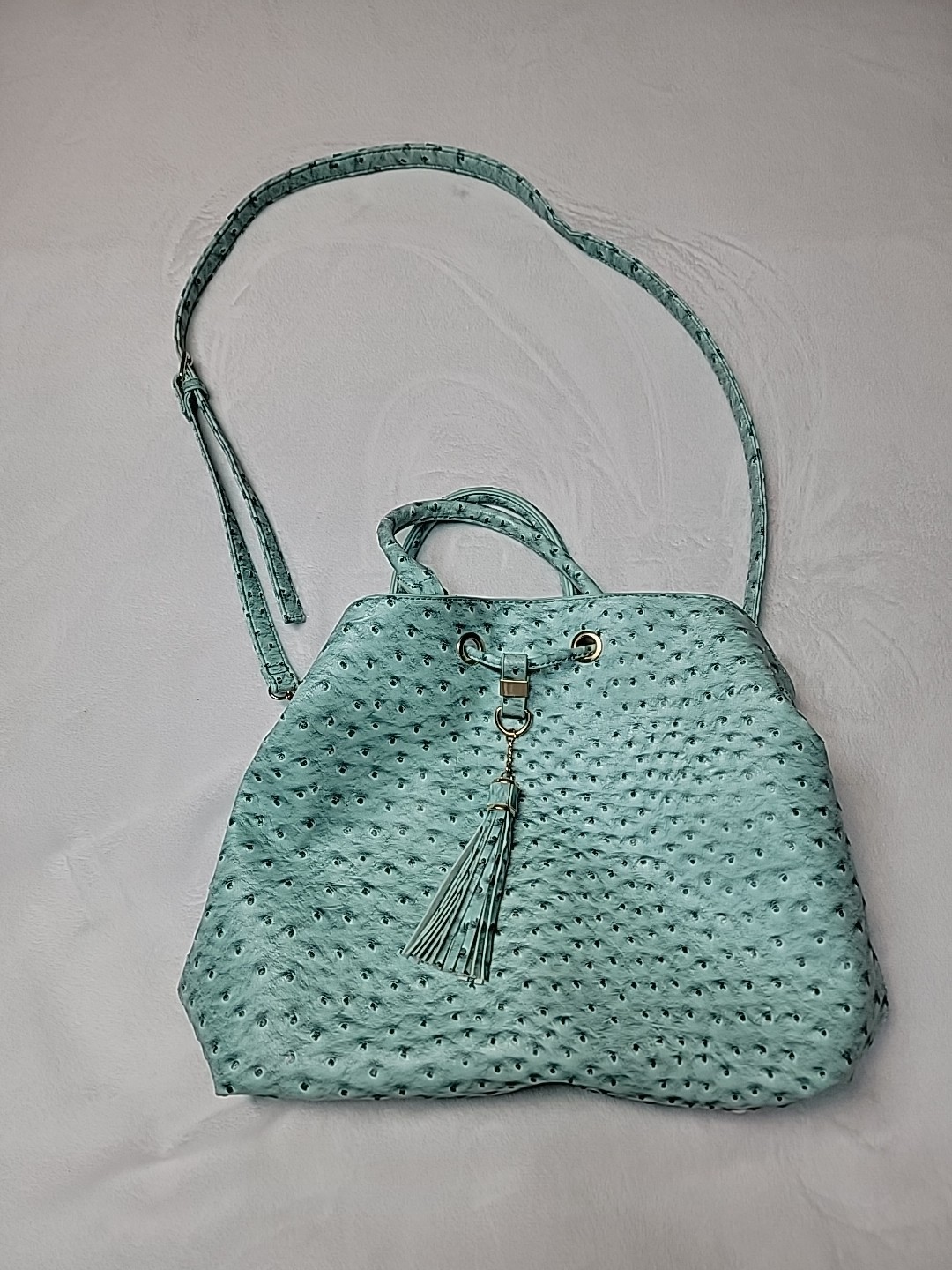 Mint Green Faux Reptile Print Purse Shoulder Bag Cato Great Condition