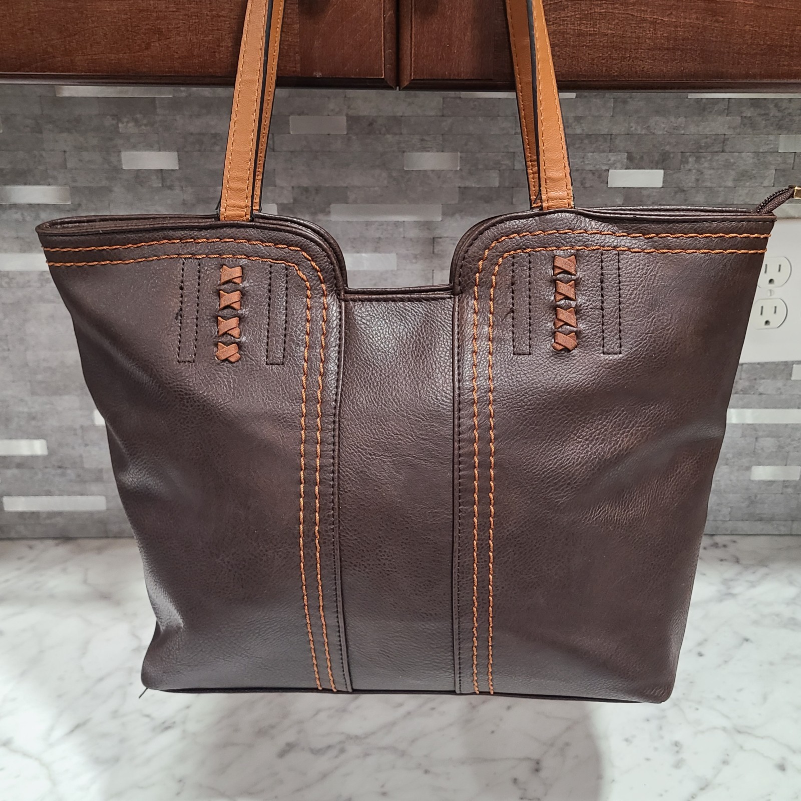 Montana West Women’s Large Tote Mocha and Tan- See photo for wear