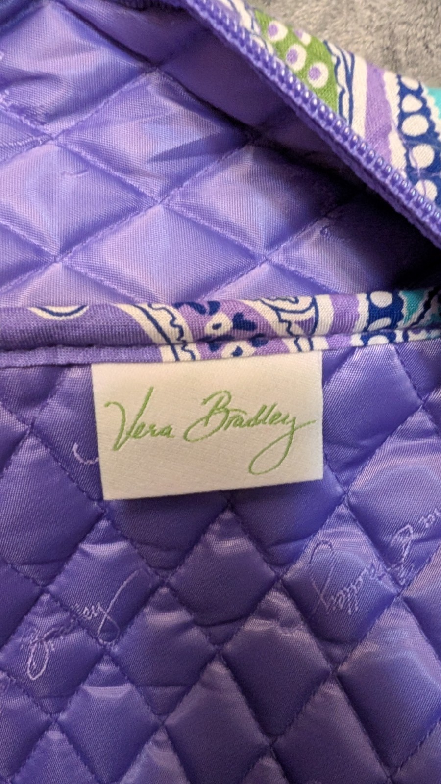 Vera Bradley Overnight Tote And Matching Pouch Lavender Paisley NWT