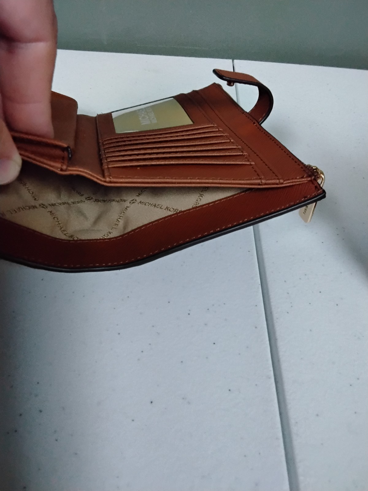 NWT! $258.00 Michael Kors Jet Set Travel Large Double Zip Phone Wallet Brown