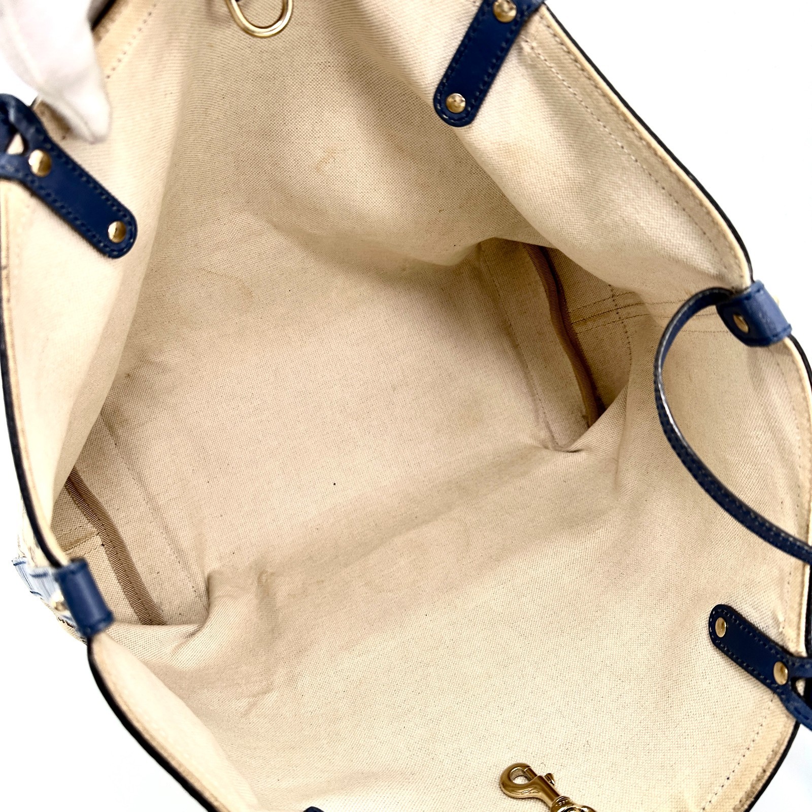 Gucci Tote Bag Shoulder Bag Canvas GG Leather Beige A4 Authentic 496T0456