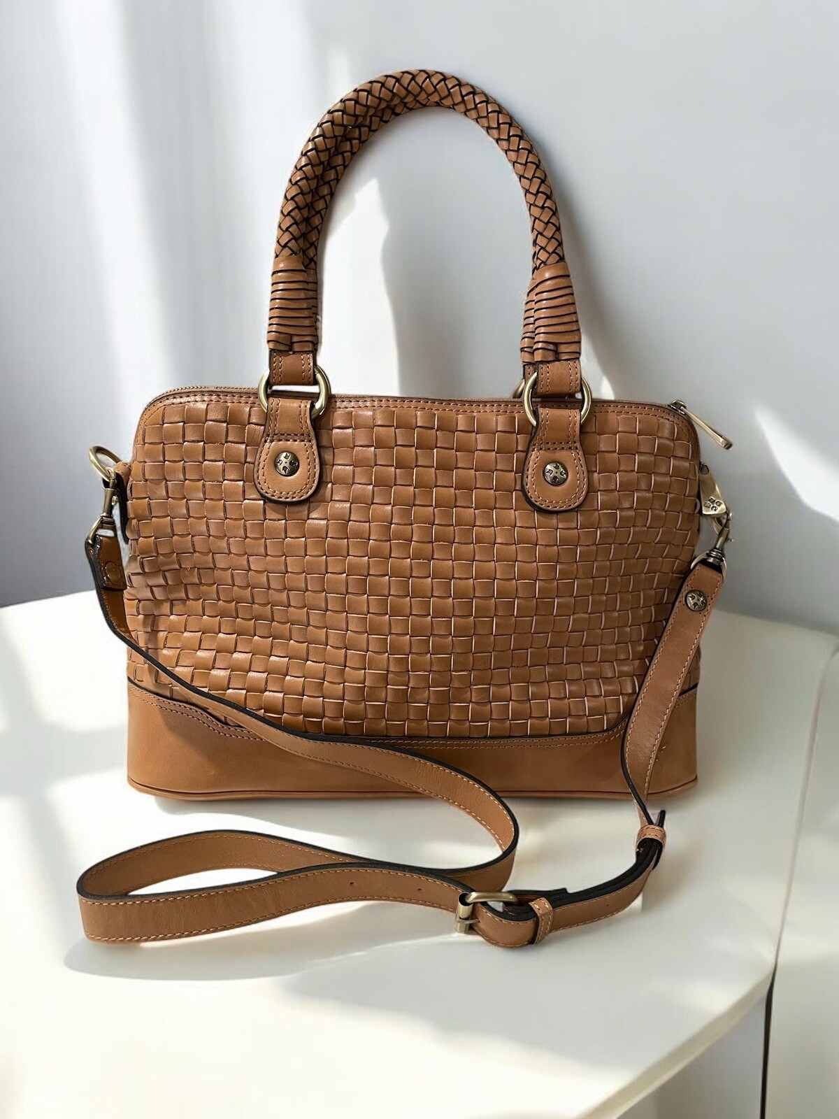 NEW Patricia Nash Ltd Edition Discovery Large Washed Woven Augusta Satchel