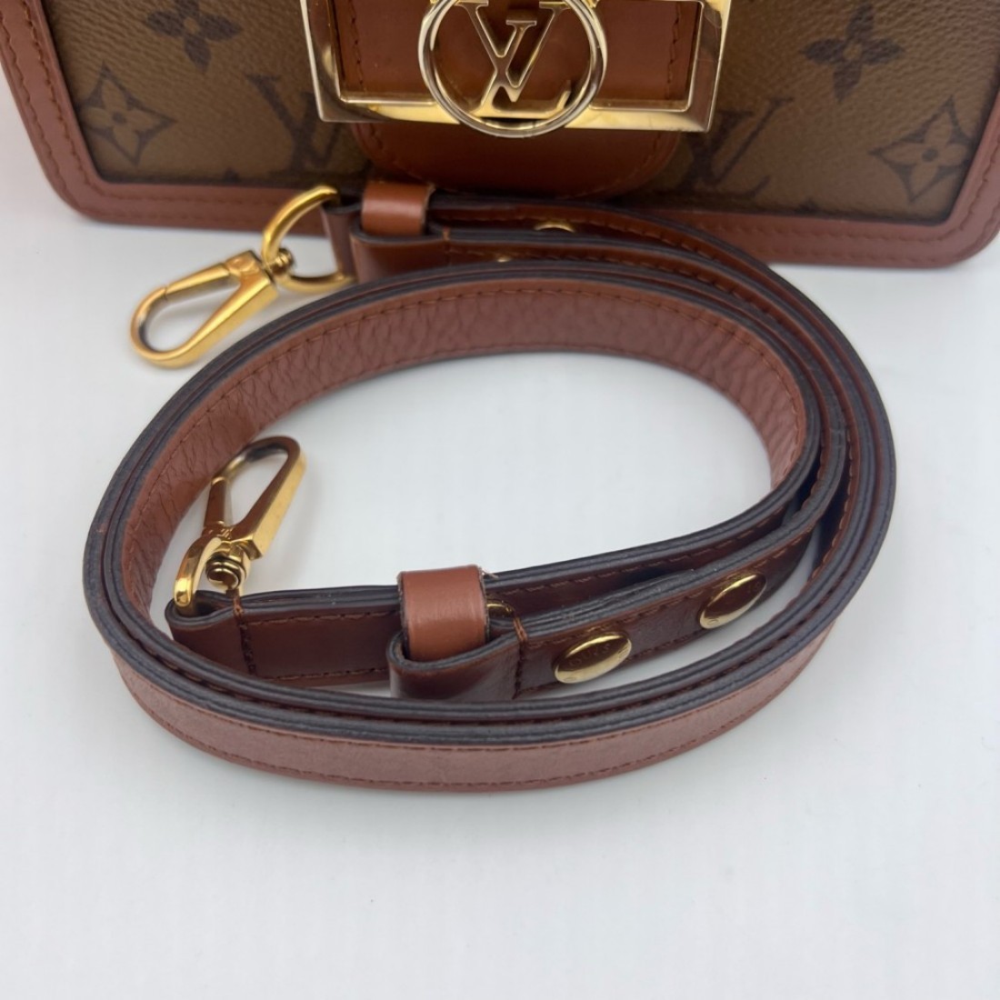 Louis Vuitton Dauphine Monogram Reverse Canvas Leather small Crossbody Bag