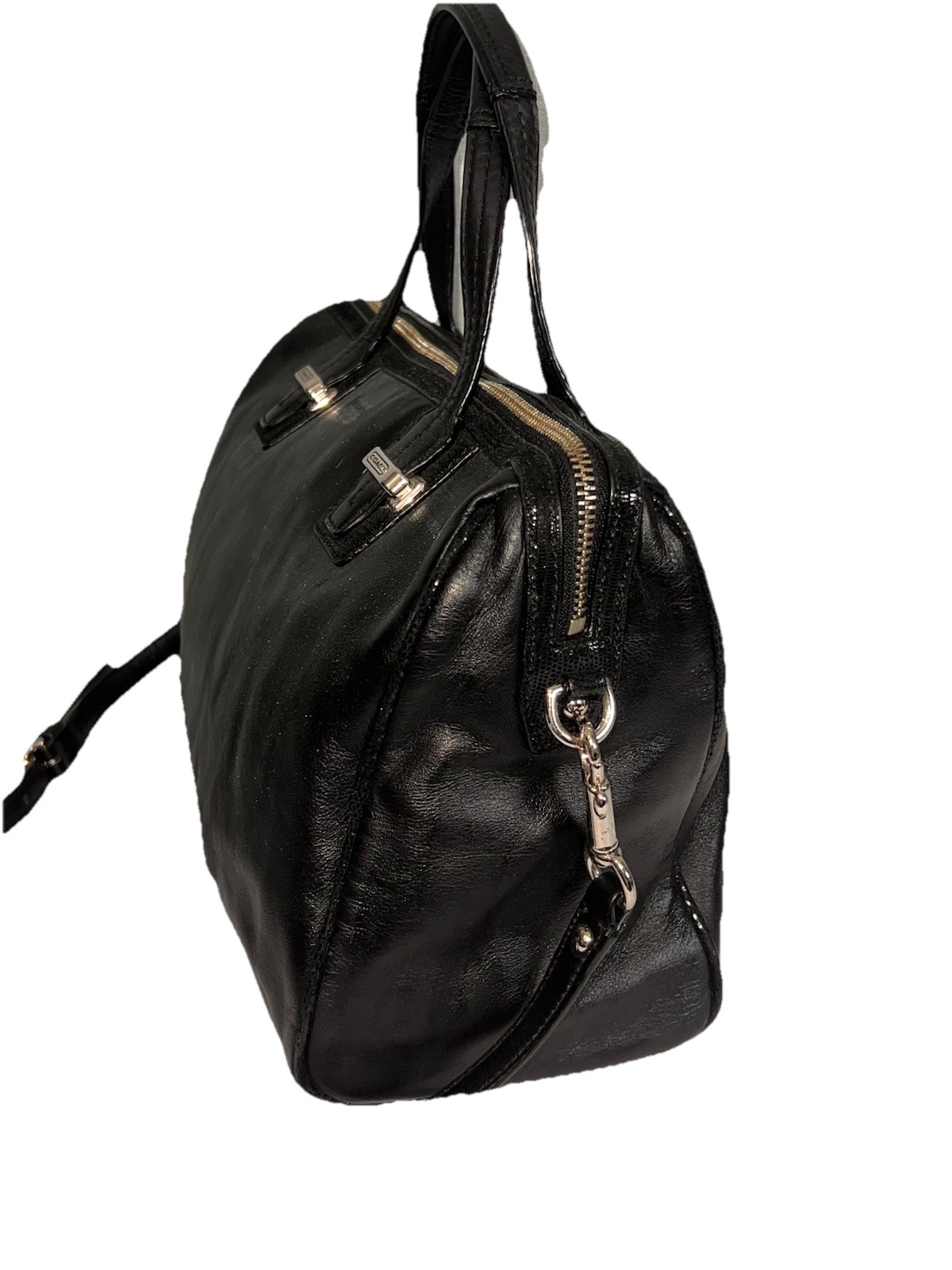 Coach Taylor Soft Leather Satchel Black F25296 Shoulder Purse Handbag