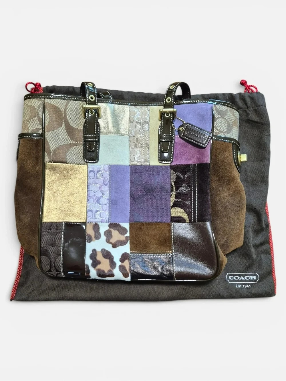 Coach VINTAGE Y2K Limited Edition Holiday Patchwork Tote
