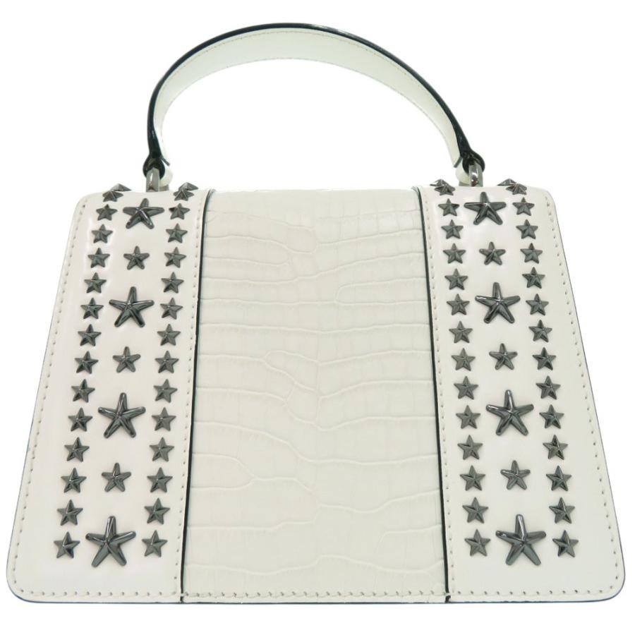 JIMMY CHOO Bag: Star Studs Pixie Top Handle White W20H15D10.5cm w/strap;