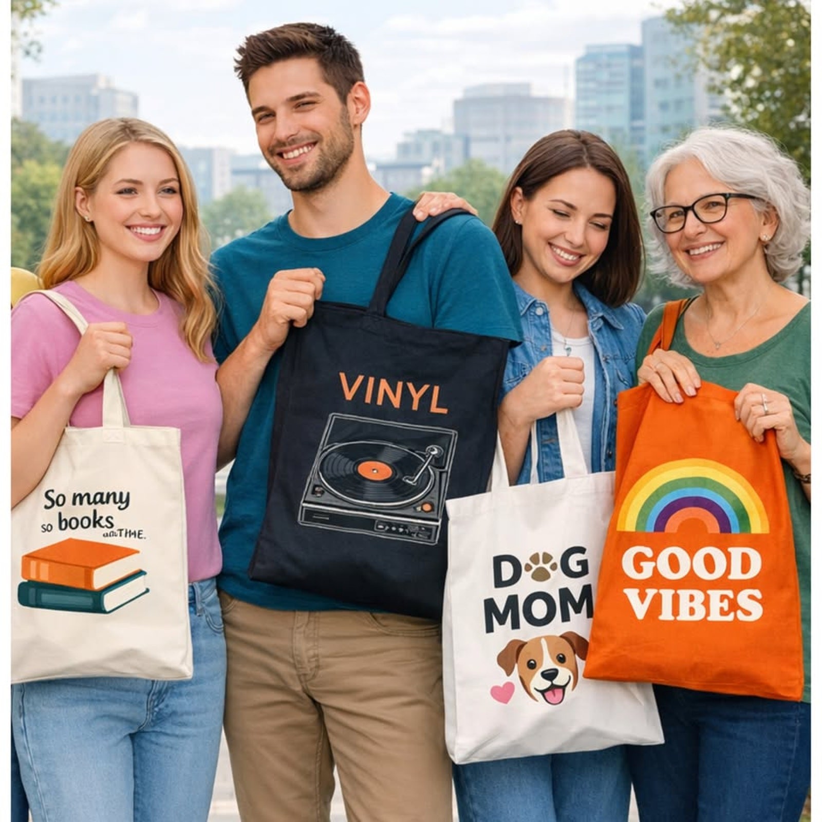 👜 Custom Graphic Tote Bags – Multiple Designs Available or Use Your Own Design