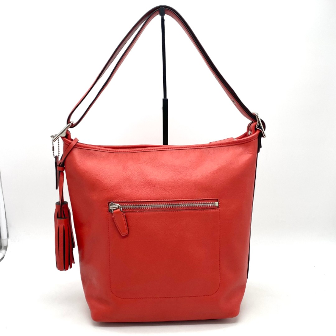 Used Excellent Condition COACH Logo Tassel Leather One Shoulder Bag eY0938A