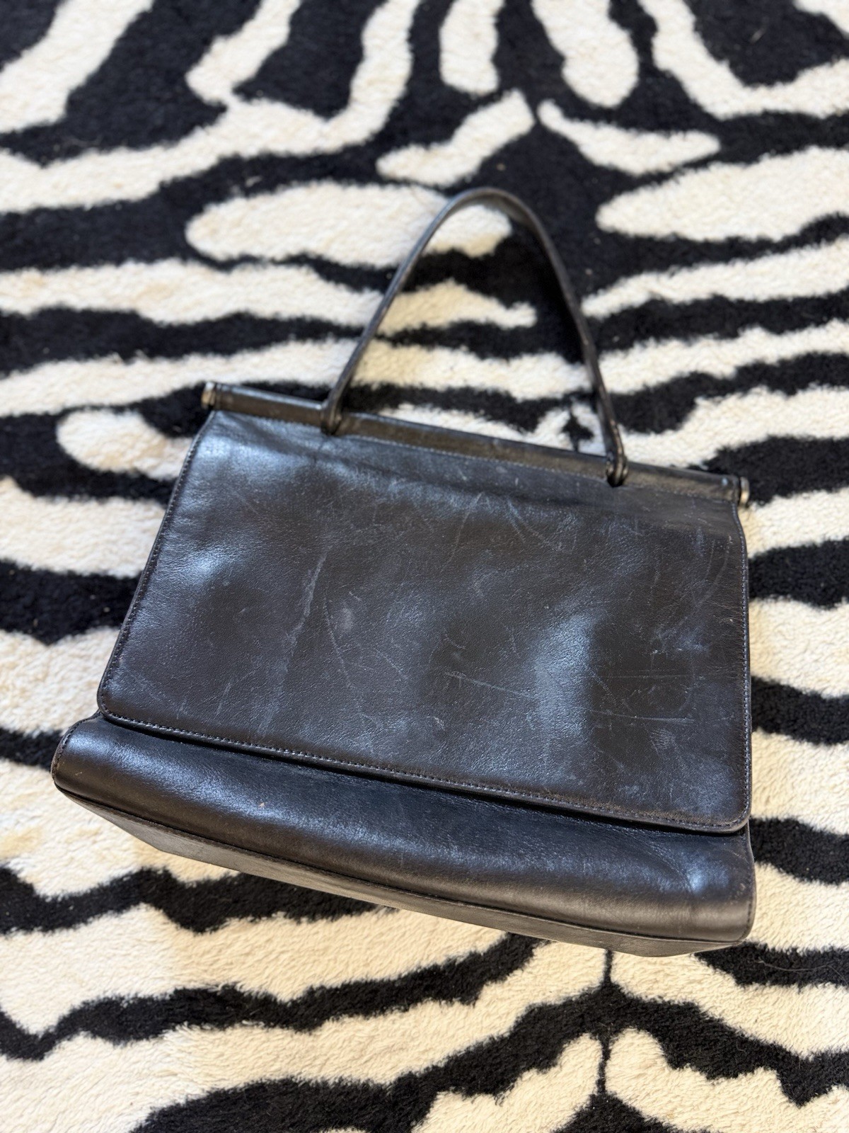 Rare Vintage Coach Black Whitney Satchel Clean Line Style 9185 (90s)
