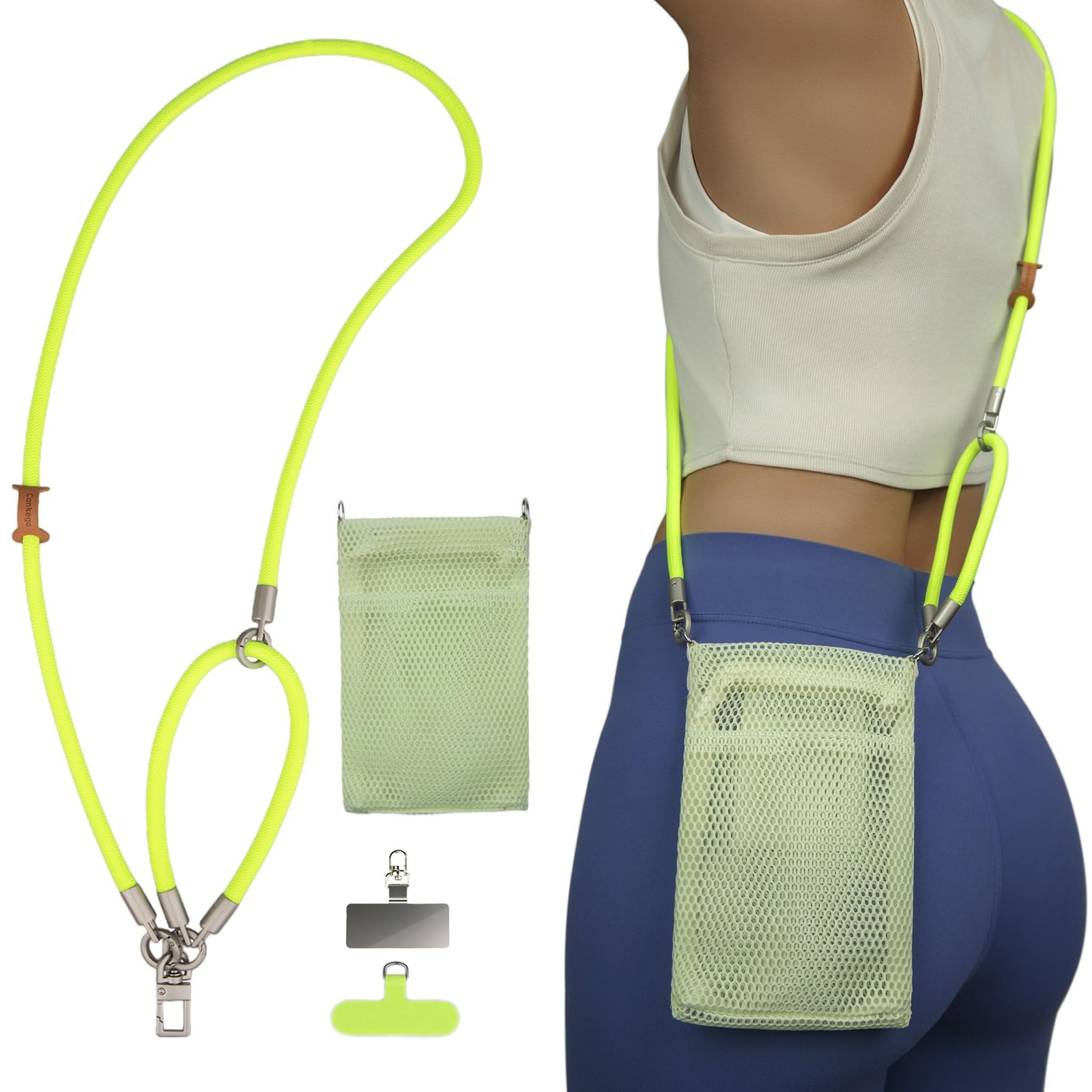 Phone Lanyard with Wallet Bag Crossbody and 2 Tether Tabs, Adjustable and Det…