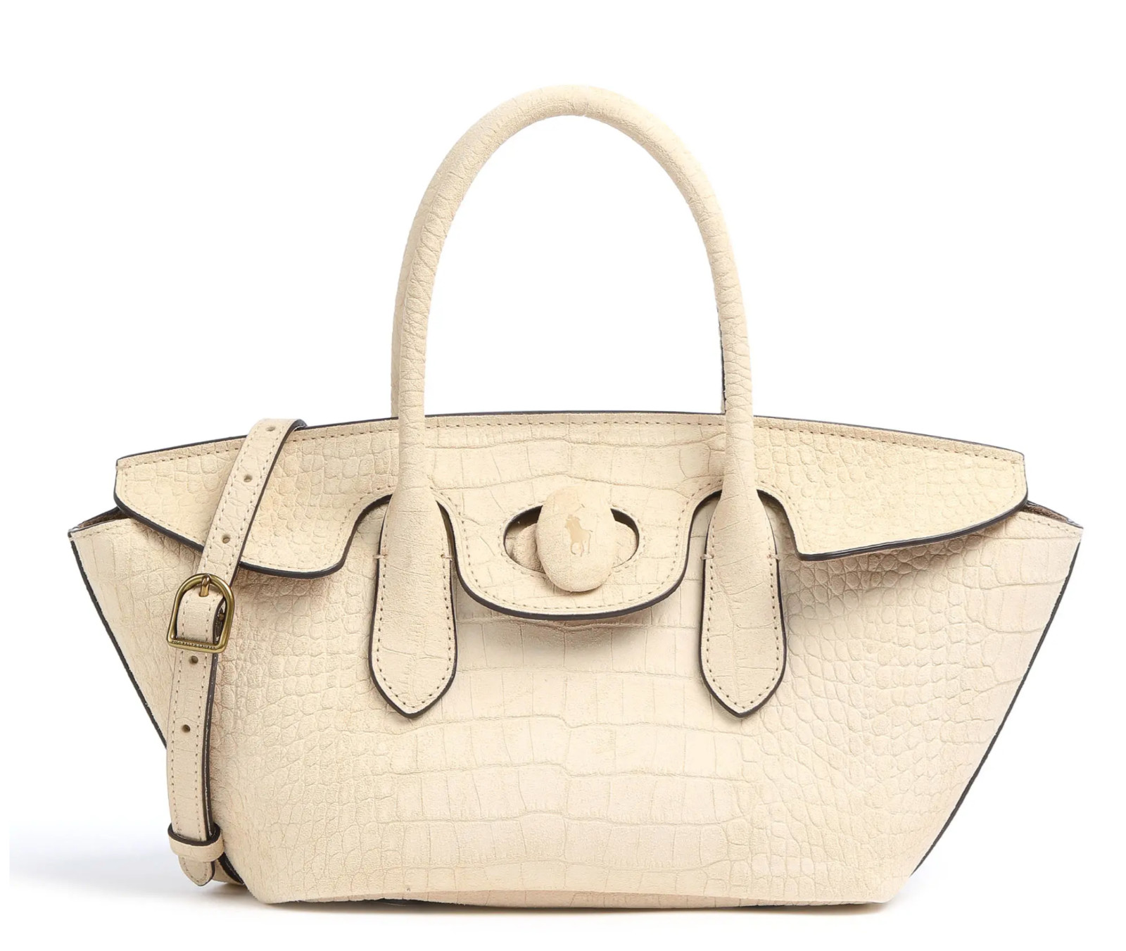 Polo Ralph Lauren Handbag Brushed Leather Croco Print Bag Shoulder Bag