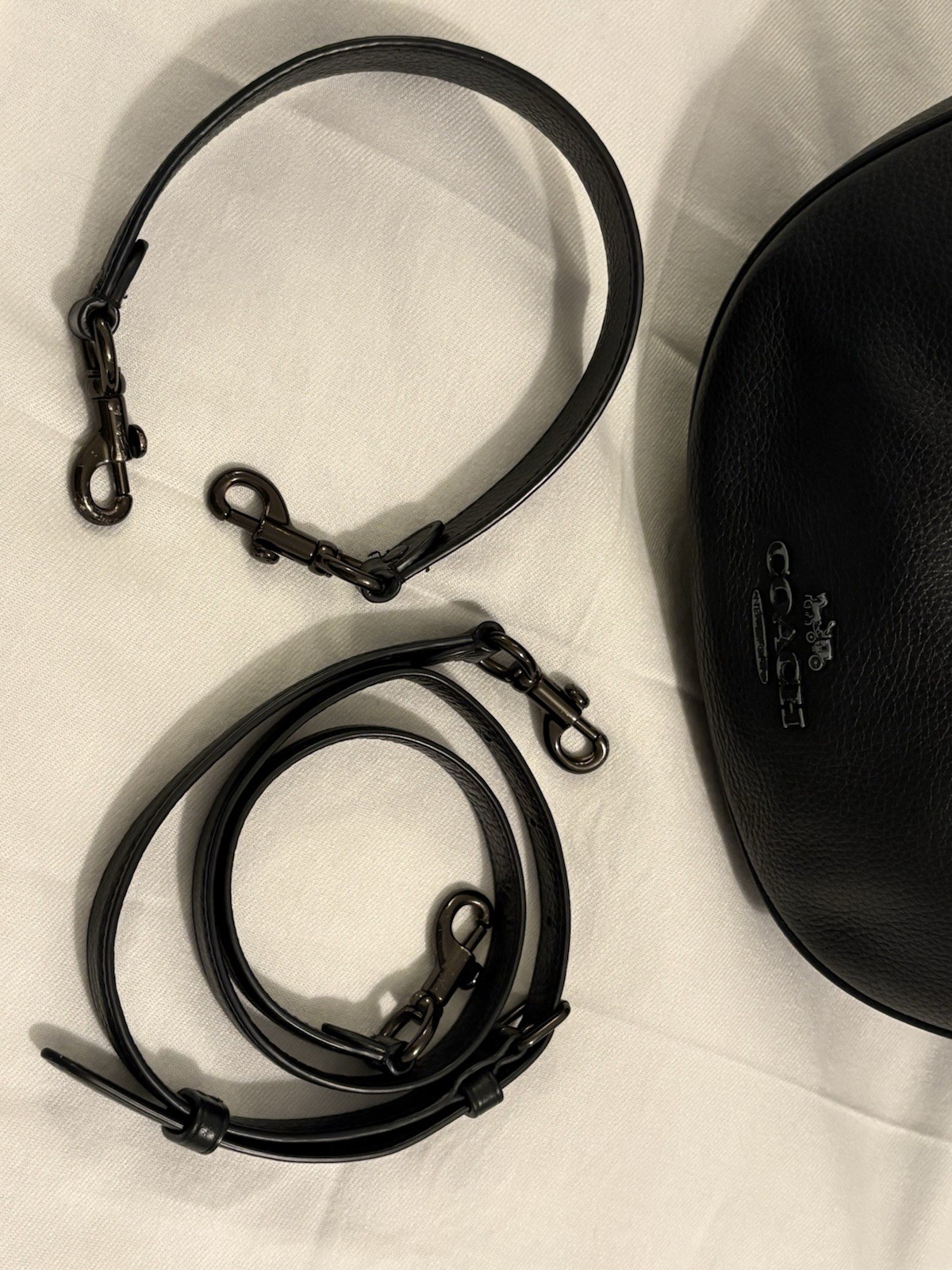 Coach Aria CP099 Black Pebbled Leather Shoulder Crossbody Bag Gunmetal EUC