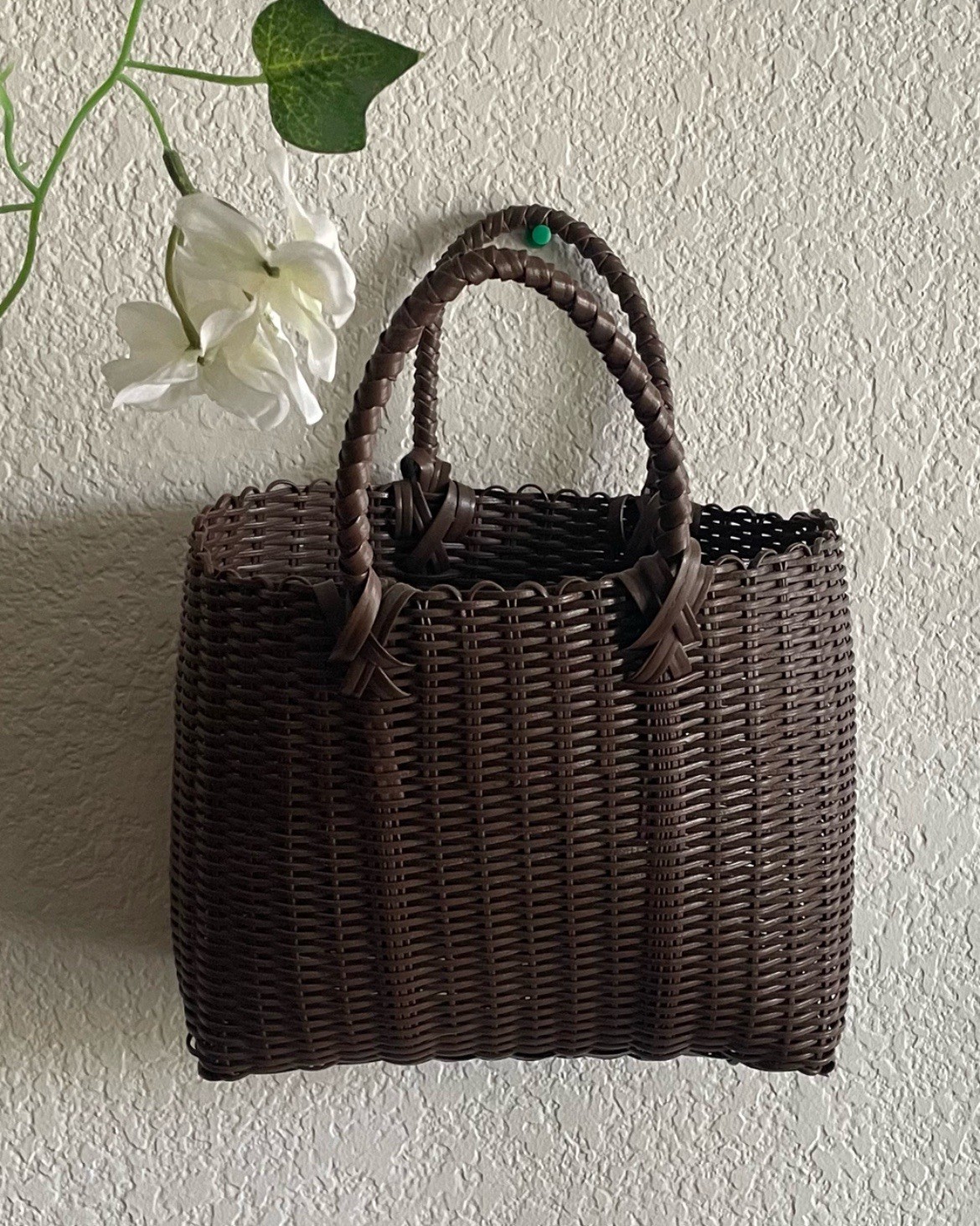 Brown Woven Handbag