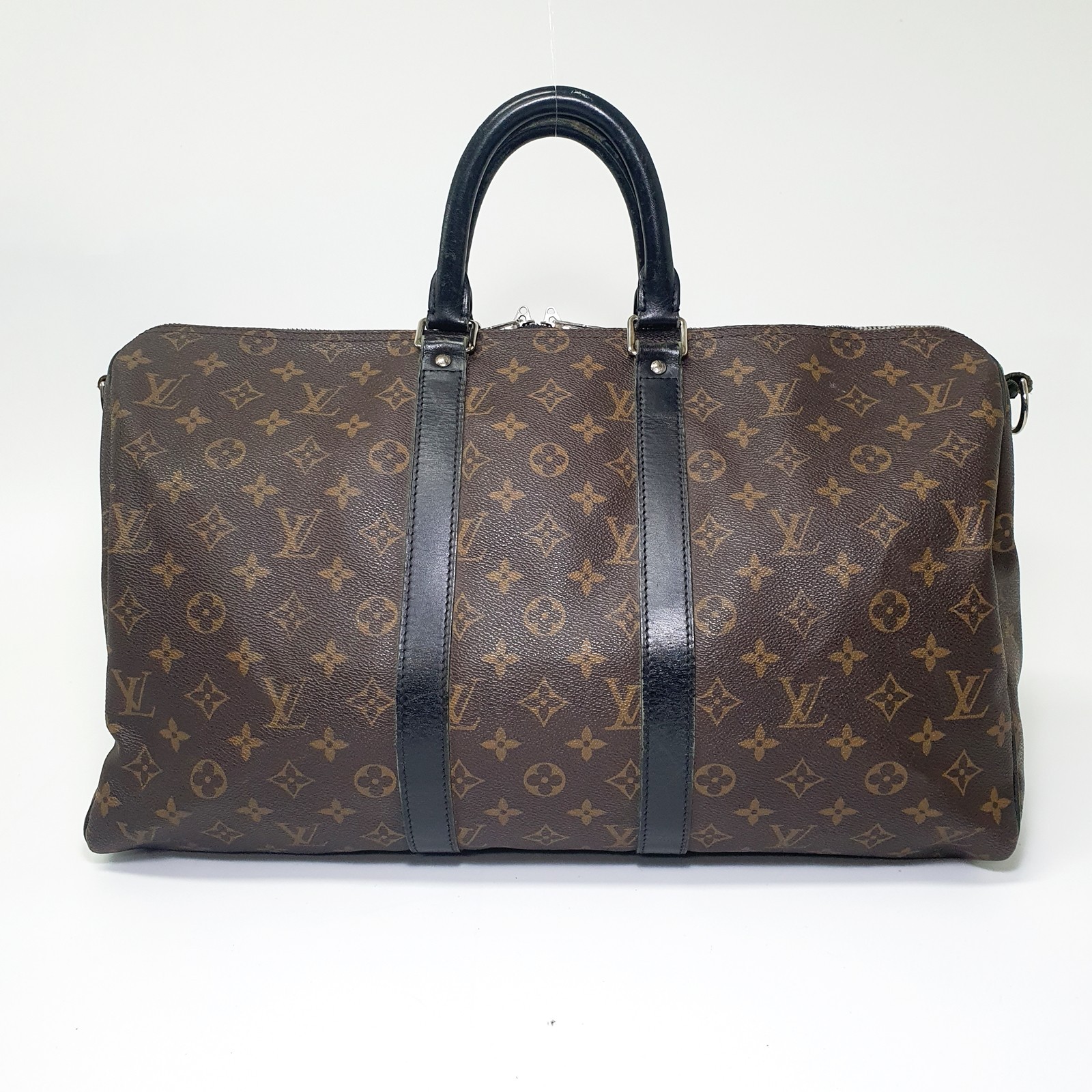 Auth Louis Vuitton Keepall Macassar Bandoulier 45 M56711 No Lock Key Belt CLA649