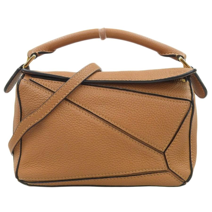 LOEWE Bag: Puzzle Mini 322 30 Light Brown W16.5H10.5D7.5cm w/ strap;