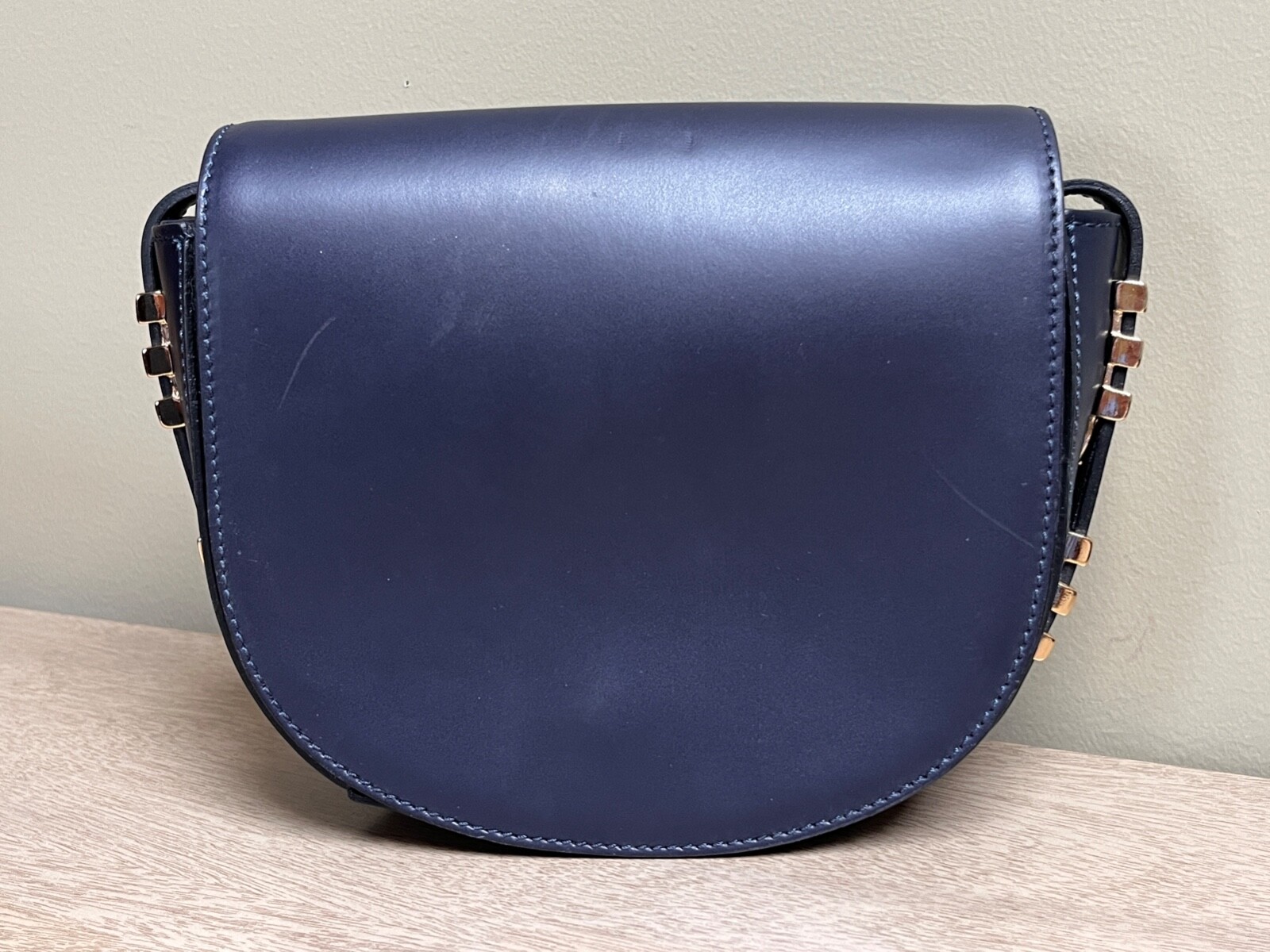 A. Bellucci leather half moon crossbody bag Navy Blue shoulder bag purse