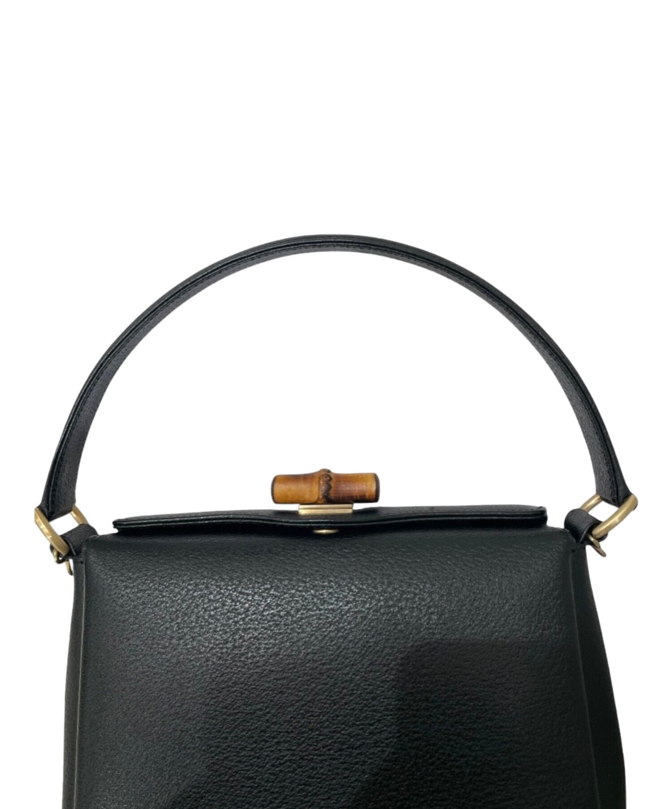 Gucci Bamboo Lock 2-Way Leather Black Shoulder Bag #TFB13937