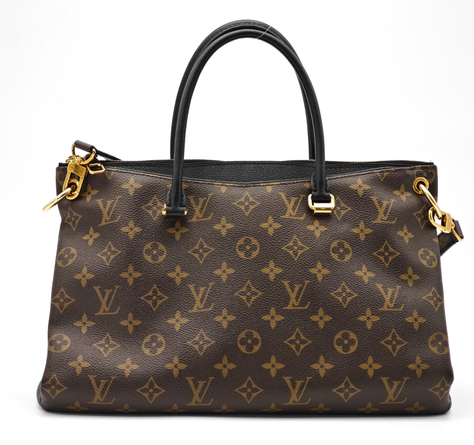 LOUIS VUITTON Pallas MM Monogram 2Way Shoulder HandBag M4275 Auth BLACK 0112