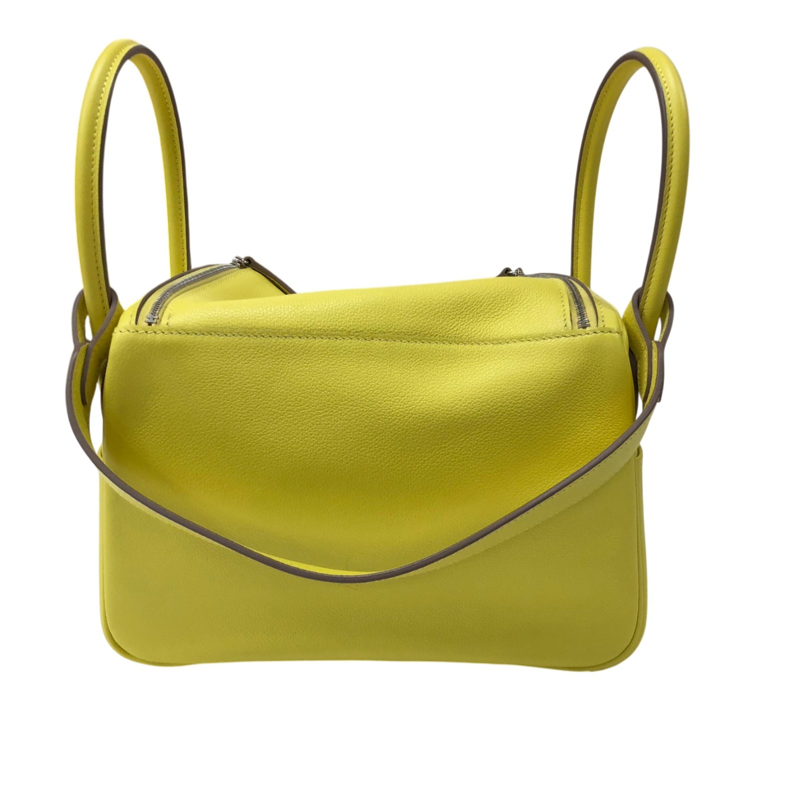 Hermes Lindy 26 Shoulder Bag Handbag Lime Color Evercolor Leather Z Stamp 99