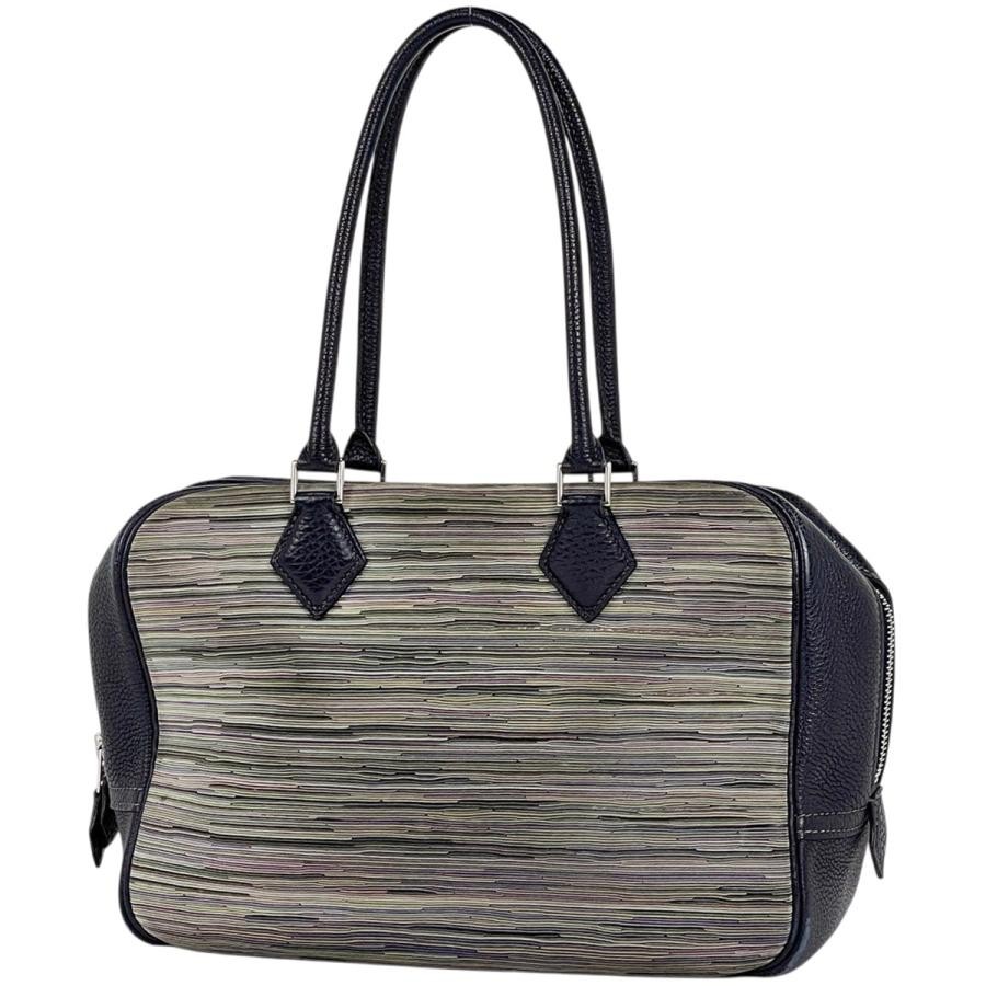 Hermes Plume 28 Togo Clemence Navy Handbag #BS093