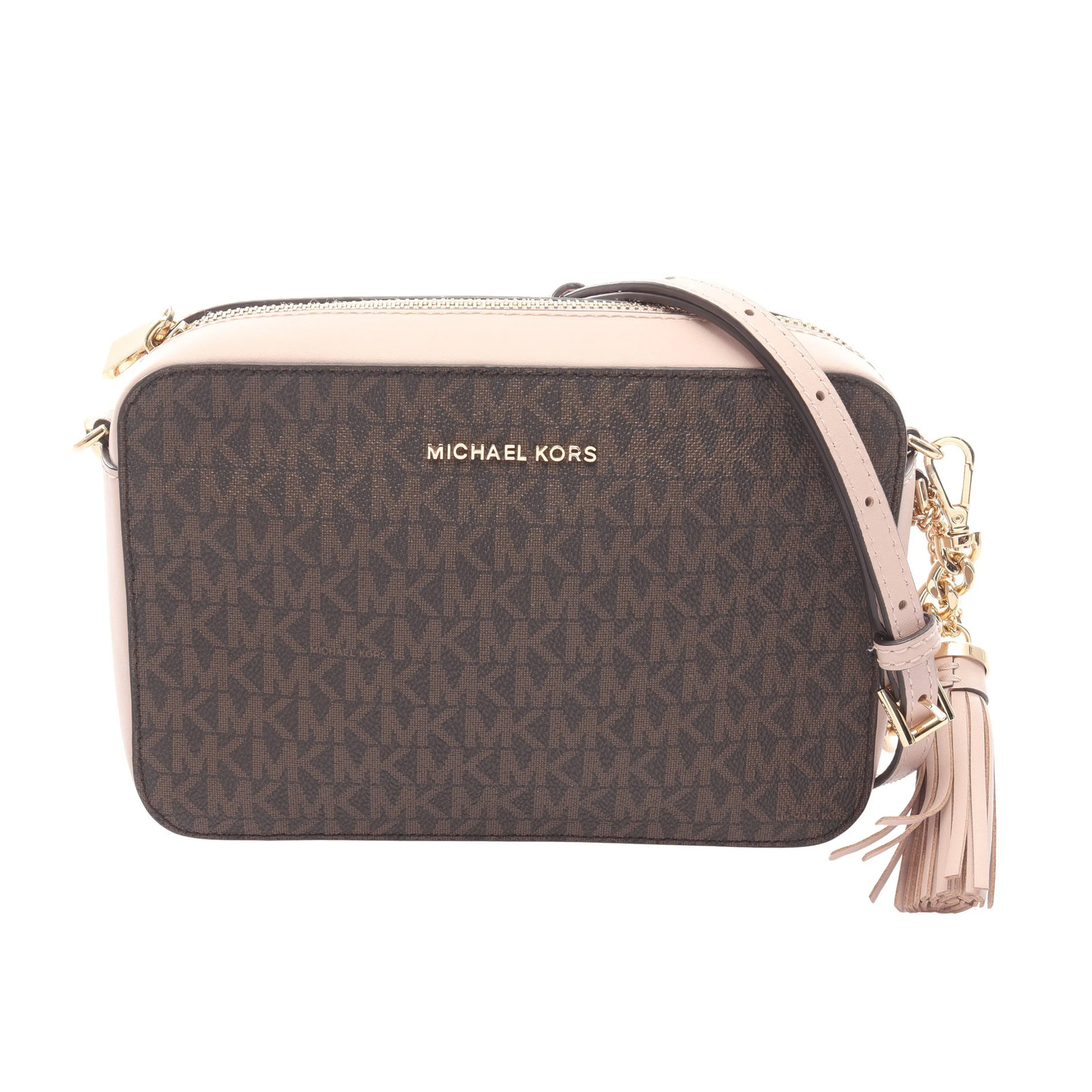 MICHAEL KORS GINNY Shoulder Bag Brown PVC #RCB5137