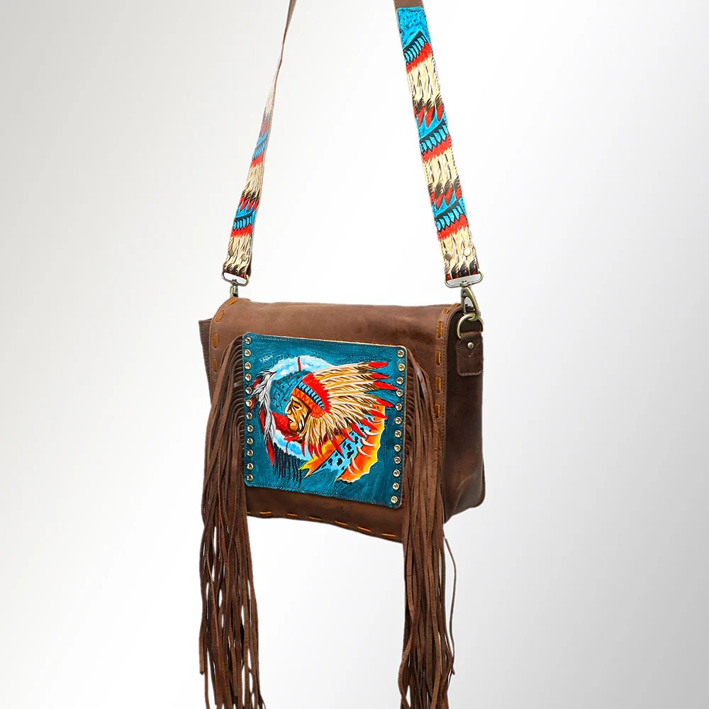 American Darling Boho Spirit War Spirit Headpiece Fringe Crossbody Bag