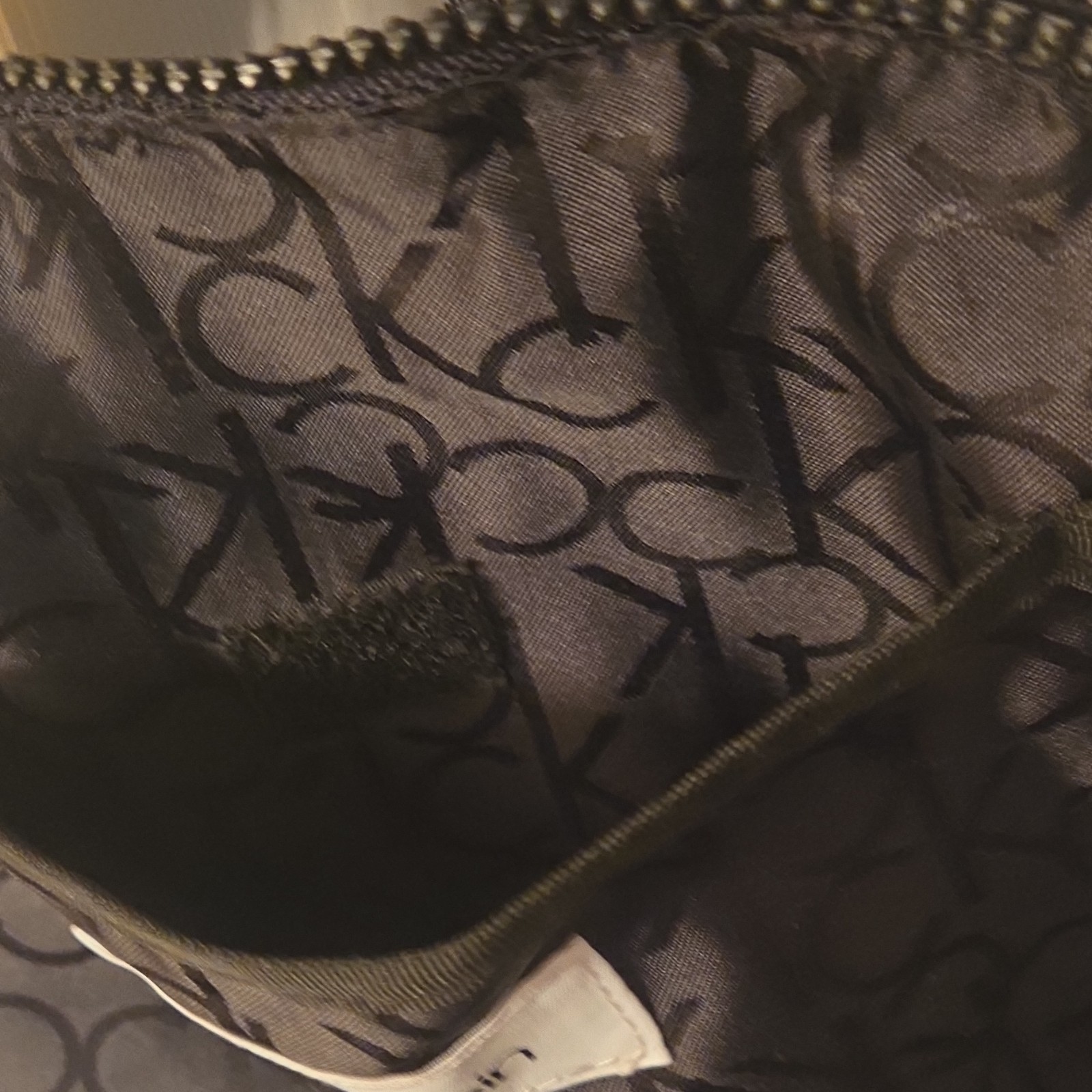 Calvin Klein Navy/Black Logo Medium Backpack Nylon Front Zip Pocket Zip Closure