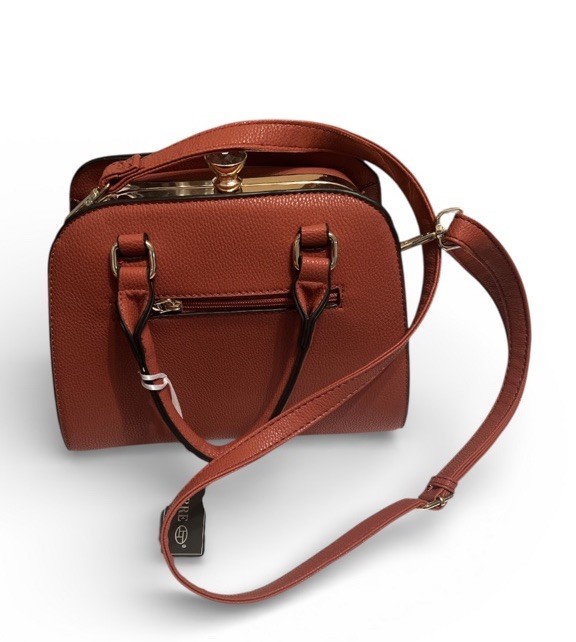 La Terre Womens Lead Safe Vegan Large Rust Handbag 11” Long 9” Tall Pocketbook
