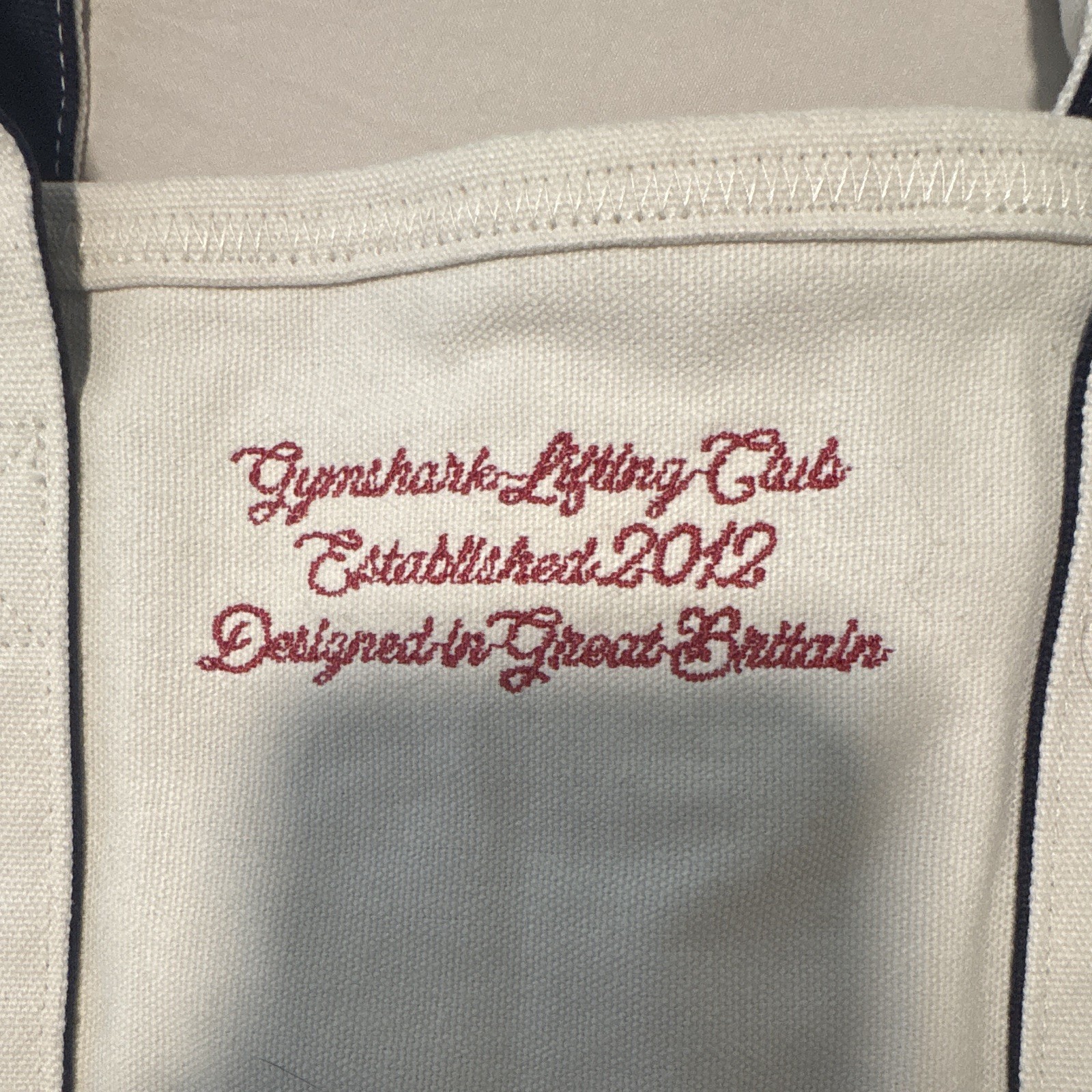 Gymshark Mini Tote Bag Unisex Beige And Navy Blue