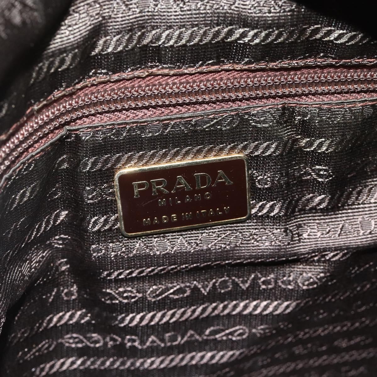 PRADA Chain Shoulder Bag Nylon Beige Gold Auth YKZ873
