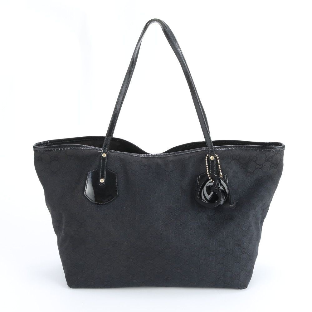 Gucci GG Canvas Jolie Leather Tote Bag Black Women’s Shoulder Authentic