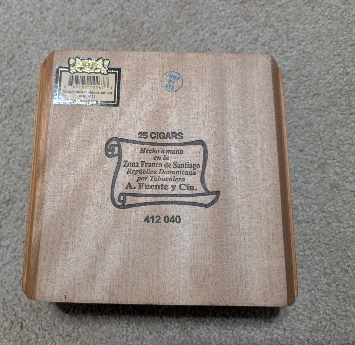 Handmade Wooden Cigar Box Purse with Metal Handle Original Lining & Labels