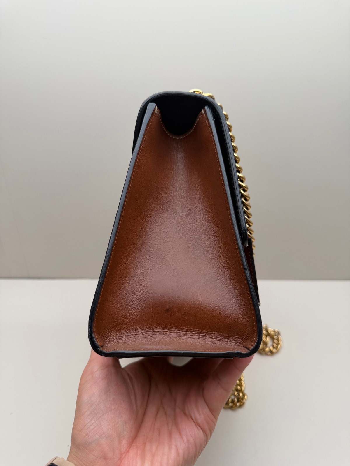 Gucci Padlock Medium Beige/Black/Brown GG Canvas Calfskin Shoulder & Crossbody B