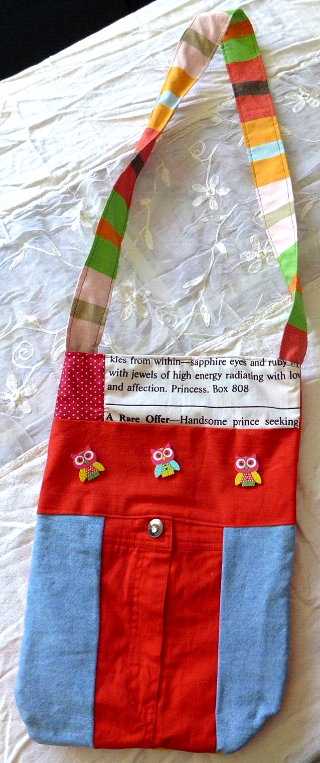 Womens Bag Cotton Handmade Quilted Purse 16 x11 Inch Tote Multi Colors Pockets