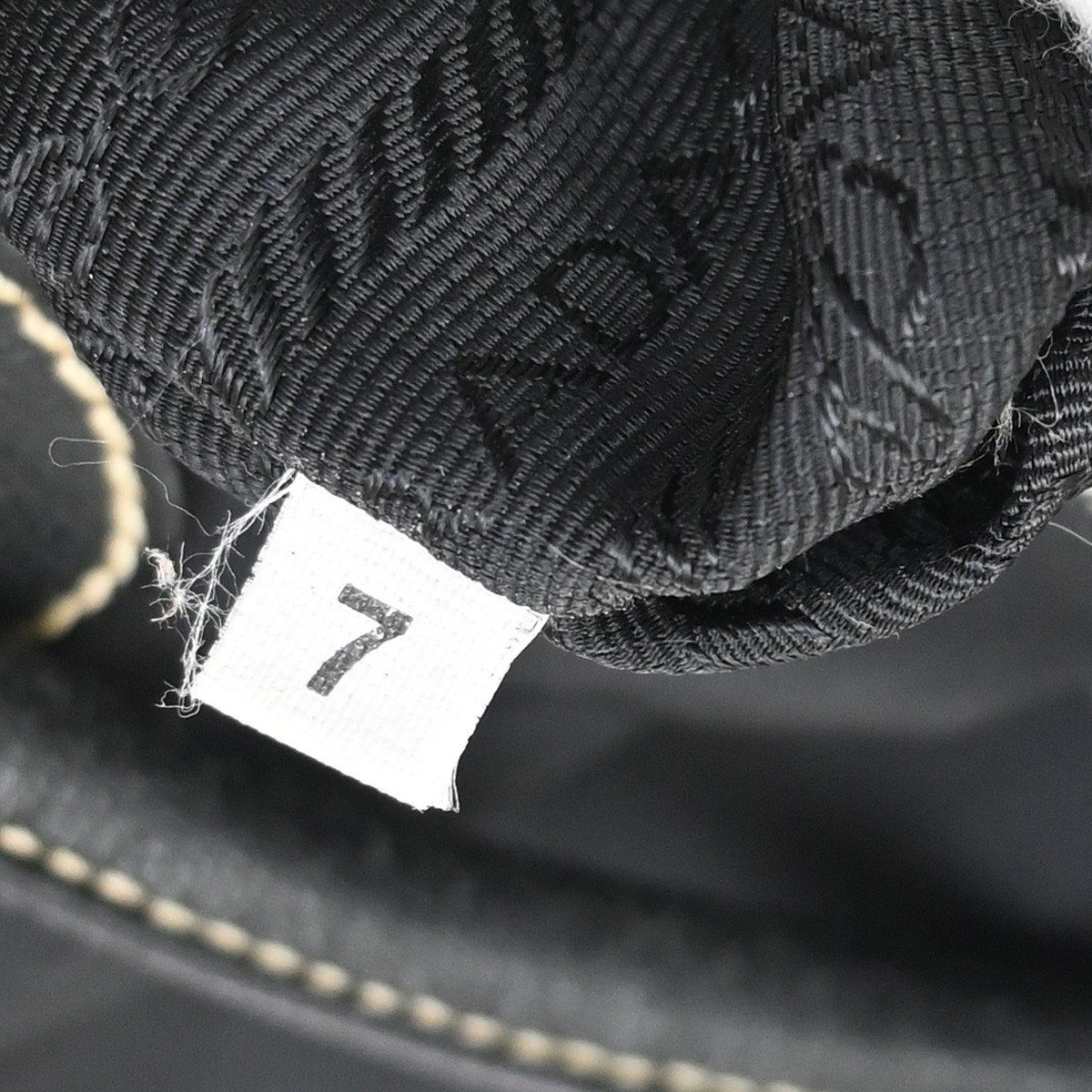 PRADA MILANO Logo Tessuto Shoulder Hobo Bag Nylon Leather Black 65KC491