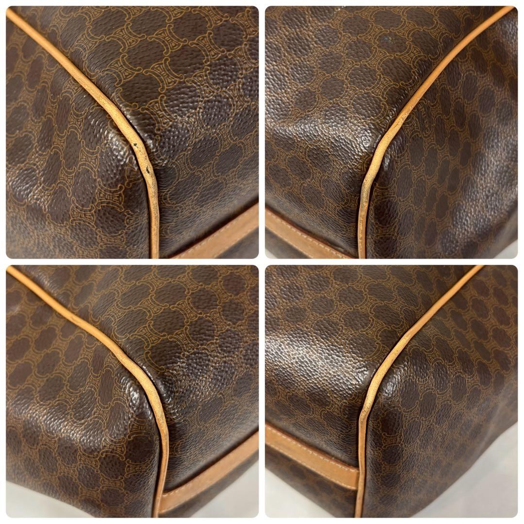 CELINE Macadam Pattern Brown PVC Tote Bag Large Capacity Authentic Women’s