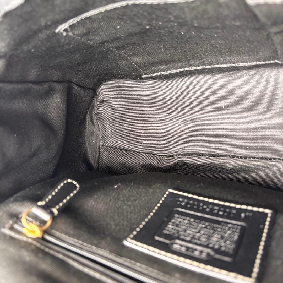 Coach Hampton Legacy Signature Canvas Flap Satchel Black Turn-Lock D0726-11060