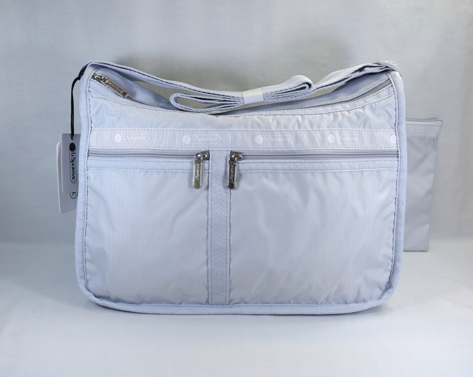 NWT LeSportsac DELUXE EVERYDAY BAG “Pearl Gray” + MATCHING POUCH STK#C
