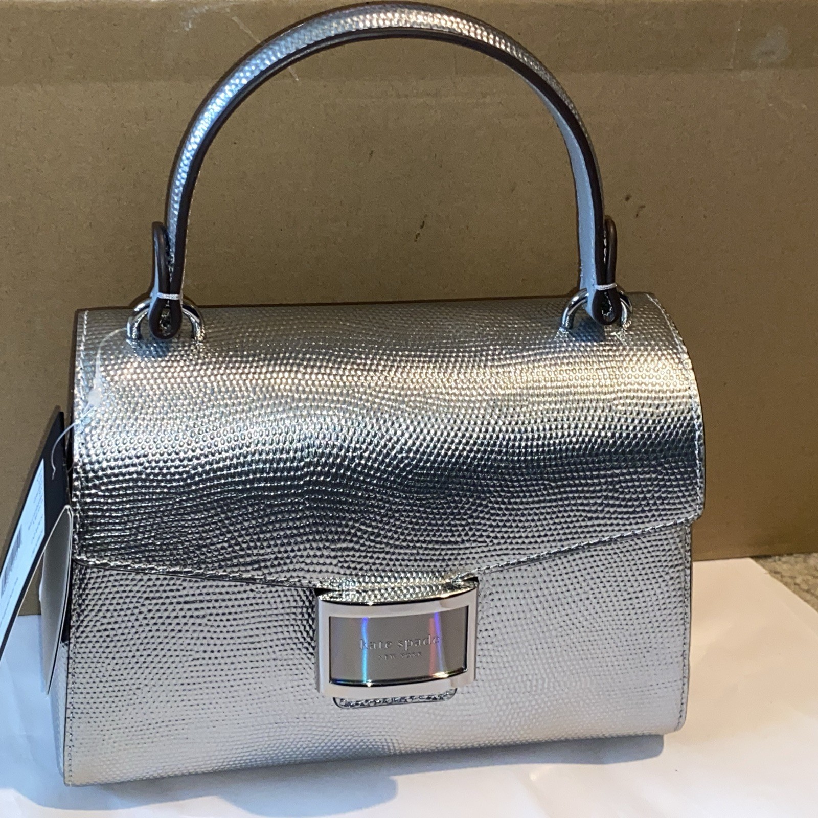 NEW W/TAG KATE SPADE KATY LIZARD EMBOSSED LEATHER SMALL TOP HANDLE CROSSBODY BAG