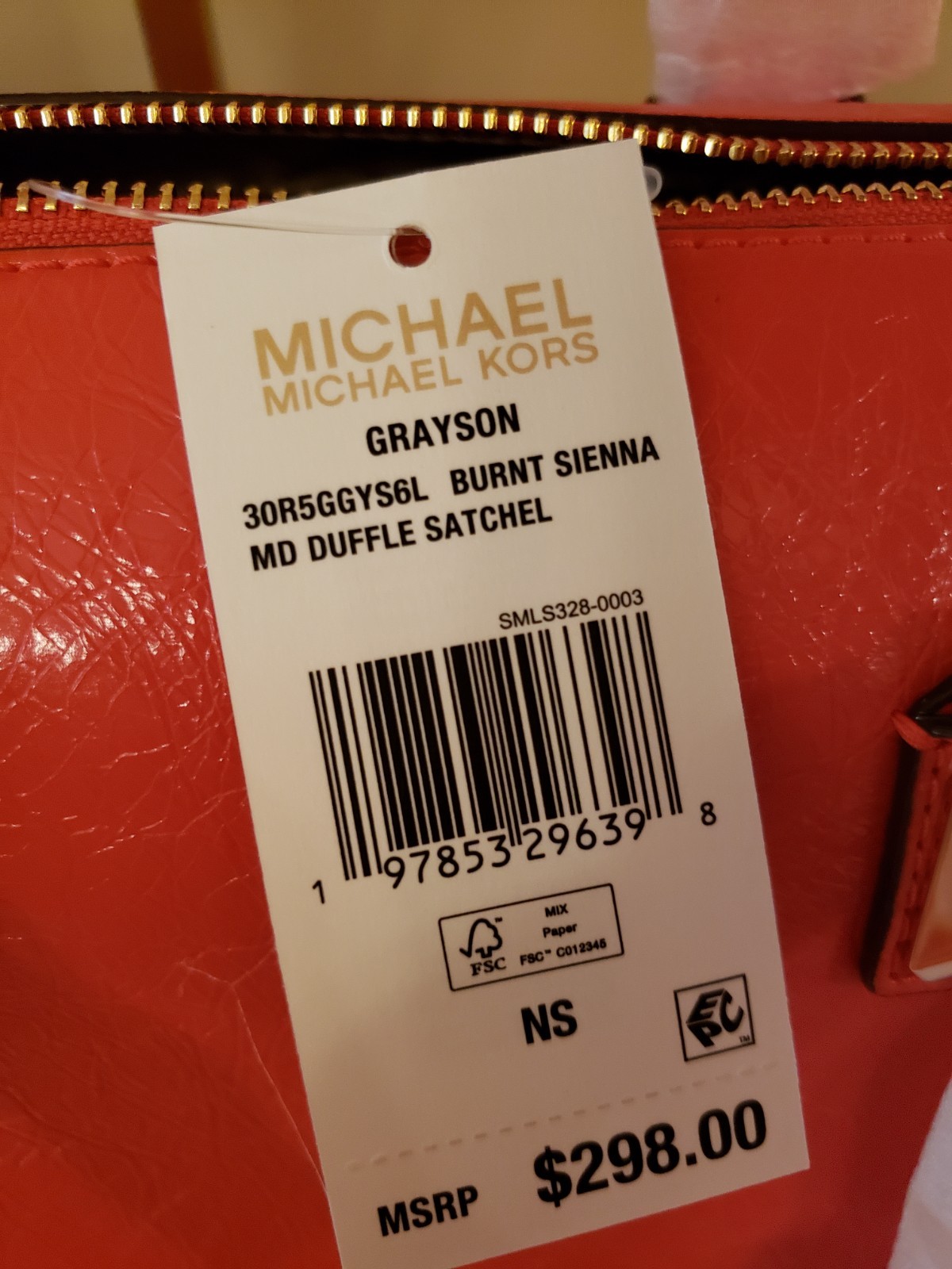 🧡NWT🧡Michael Kors🧡 GRAYSON BURNT SIENNA (Coral) Medium Satchel/Crossbody Bag