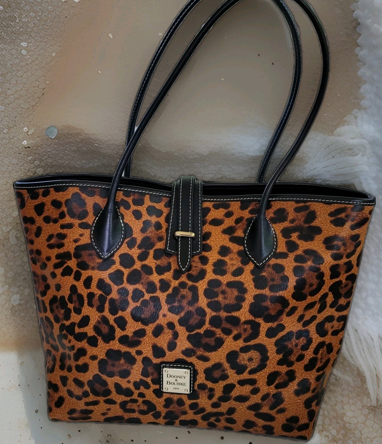 Dooney & Bourke Leopard Print Large Cindy Tote Bag