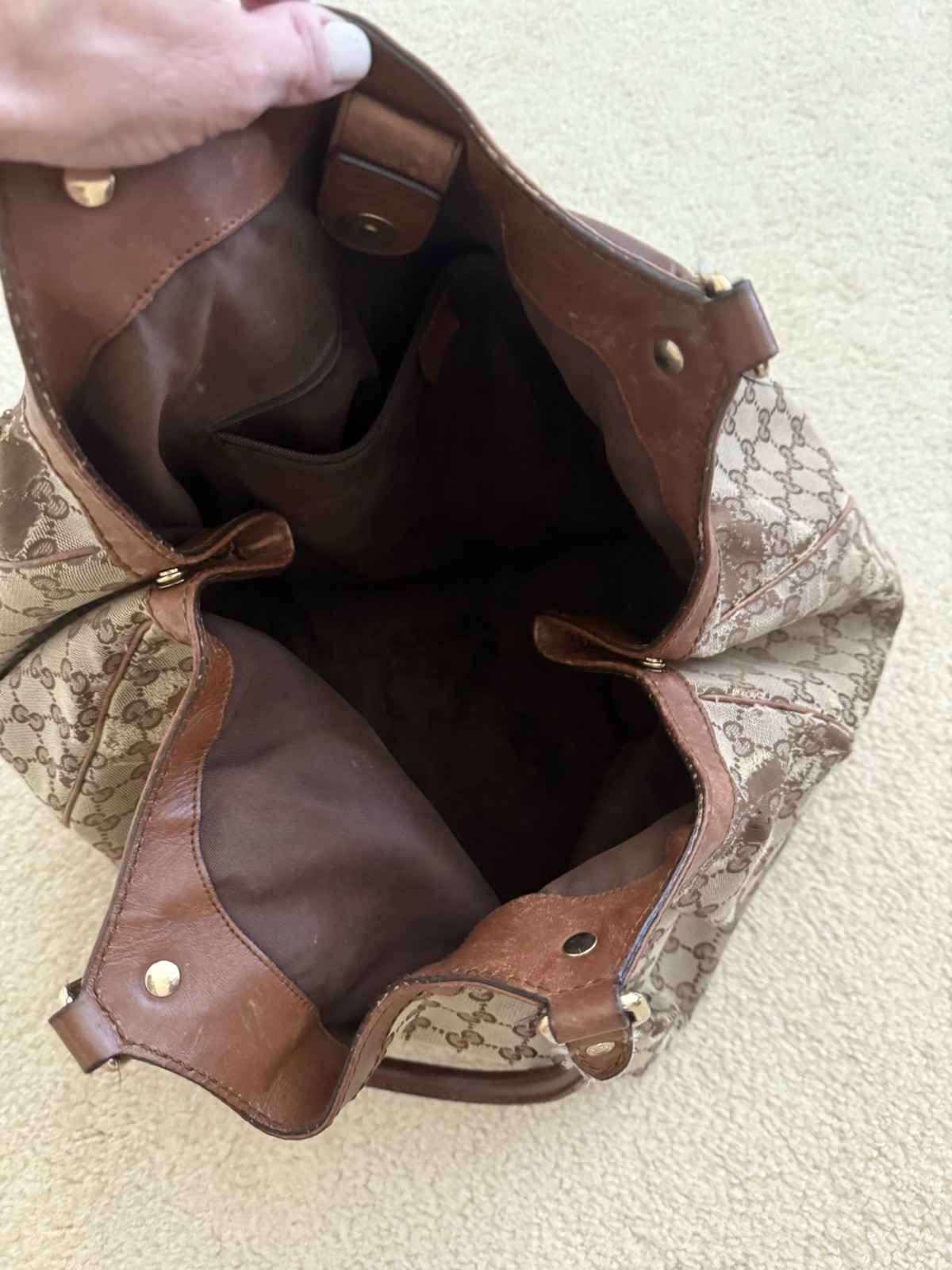 Gucci Large Canvas Shoulder Bag Sukey