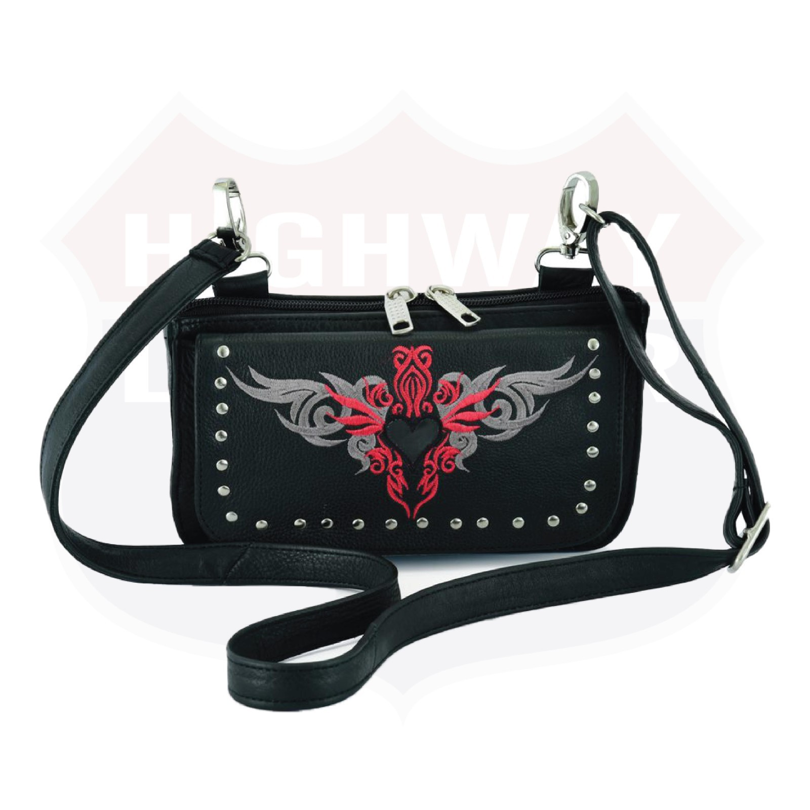 HL80156RED Hip pouch Tribal Heart Red