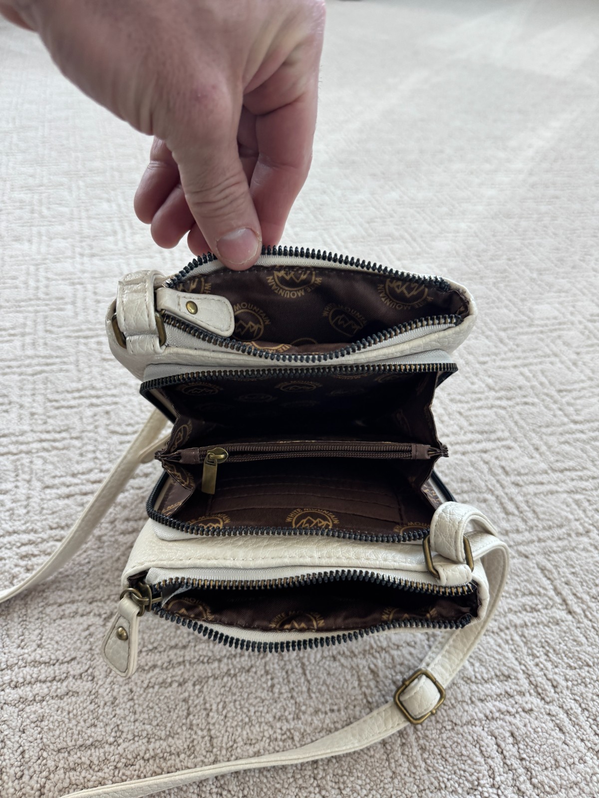 White Mountain White Multiple Compartments & Organization Adjustable Strap Bag
