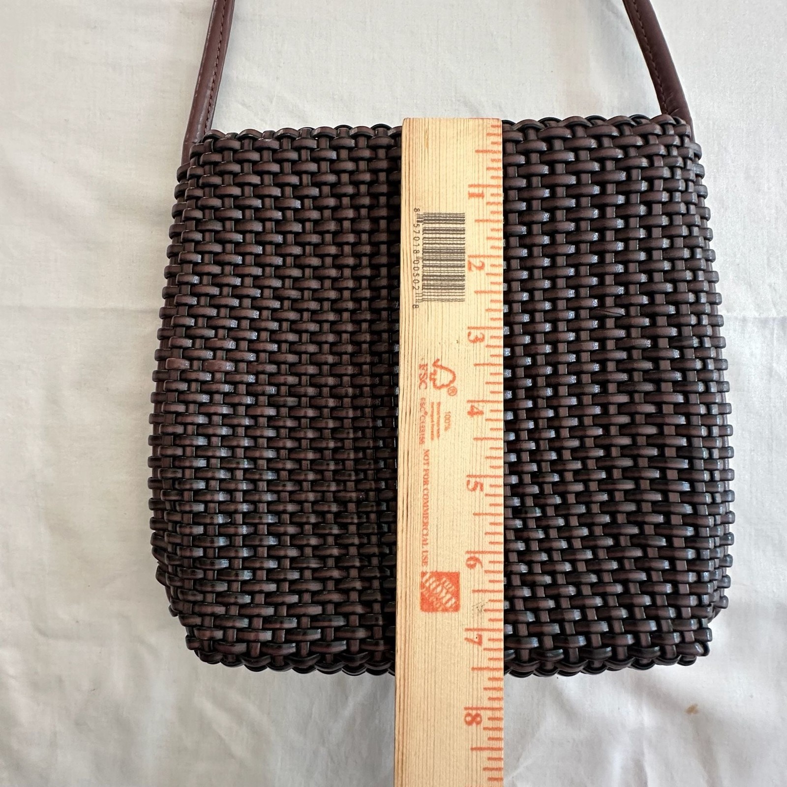 Vintage Nine West Brown Woven Leather Shoulder Bag