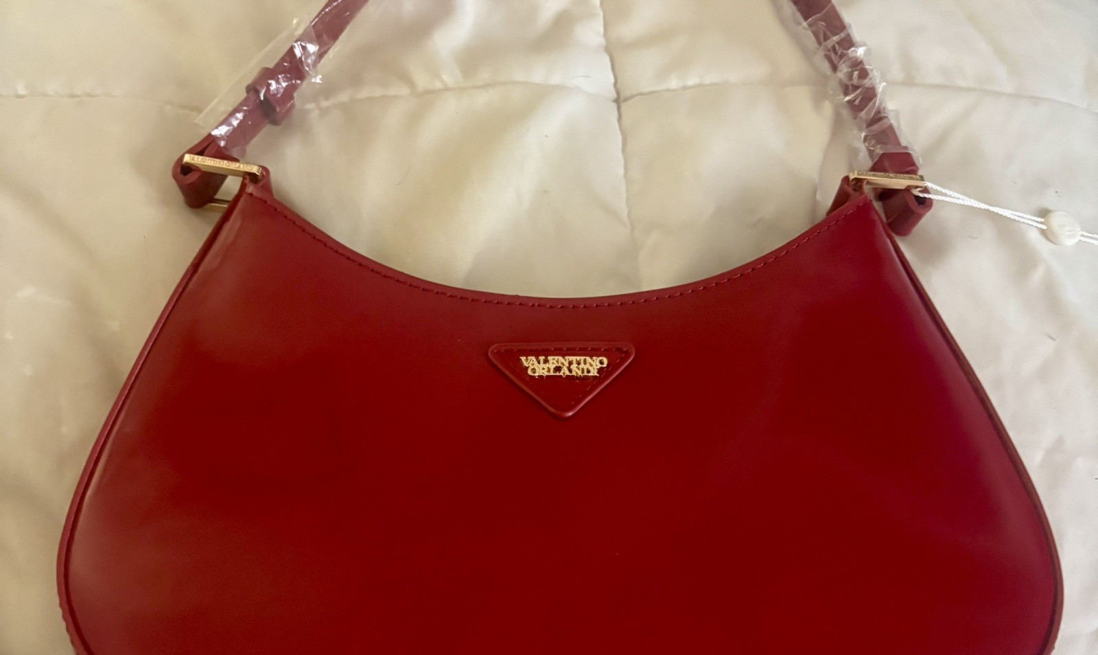 VALENTINO ORLANDI Red Angel Quilted Bag Purse Crossbody Vegan Leather New NWT