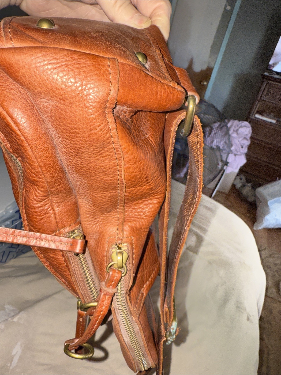 NWT American Leather Co Cleveland Brandy Brown Backpack