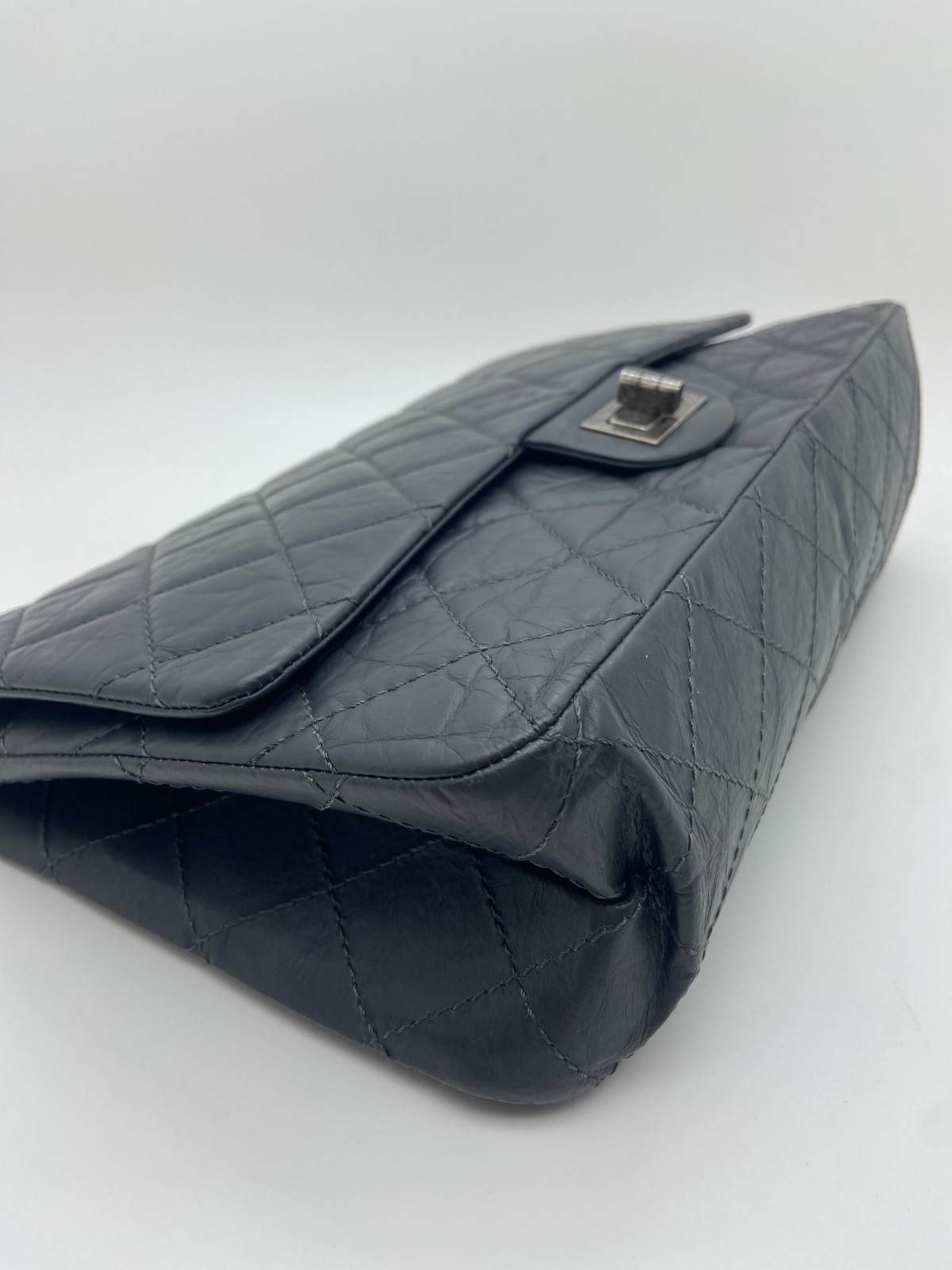 Chanel 2.55 Reissue Dark Gray Aged Calfskin Ruthenium Tone HW Crossbody