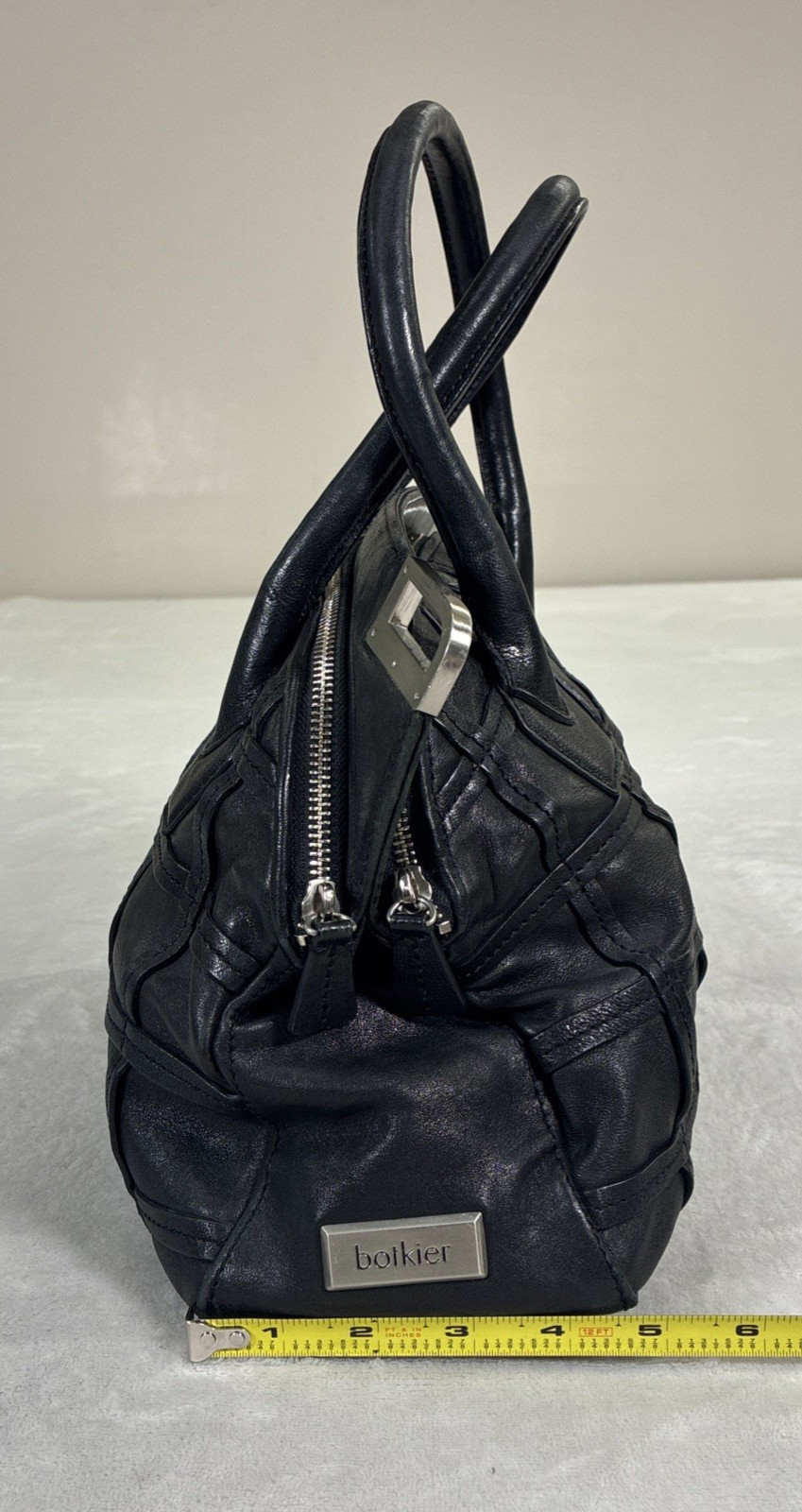 Botkier Black Leather Shoulder Bag Windowpane Detail Shoulder Bag Bnfts Charity